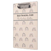 Best Principal Ever Personalized Boho Rainbow Klemmbrett (Links)
