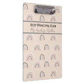 Best Principal Ever Personalized Boho Rainbow Klemmbrett (Rechts)