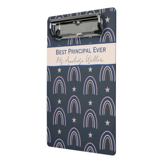 Best Principal Ever Personalized Boho Rainbow Mini Klemmbrett (Gewinkelt2)