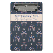 Best Principal Ever Personalized Boho Rainbow Mini Klemmbrett (Vorderseite)