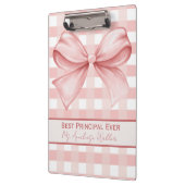 Best Principal Ever Personalized Gingham Bow Klemmbrett (Links)