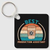 Best Production Assistant - Retro Style Schlüssela Schlüsselanhänger (Vorderseite)