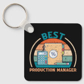 Best Production Manager - Retro Style Schlüsselanh Schlüsselanhänger (Vorderseite)