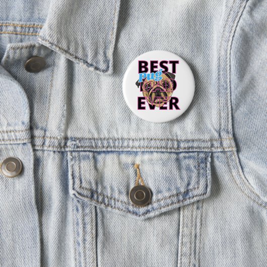 Best Pug Dad Ever Button (Beispiel)