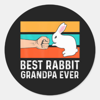 Best Rabbit Opa Ever Faust Bump Niedlicher Bunny Runder Aufkleber