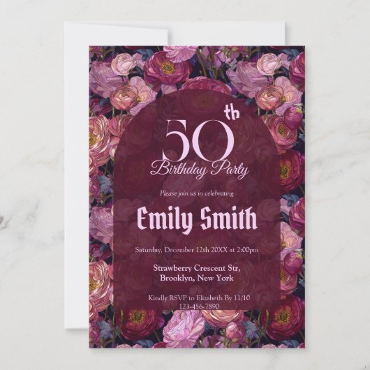 Best Ranunculus Accent Birthday Celebration Einladung (Vorderseite)