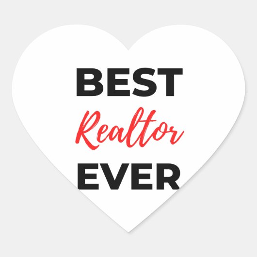 Best Realtor Ever 2 Herz-Aufkleber (Vorderseite)