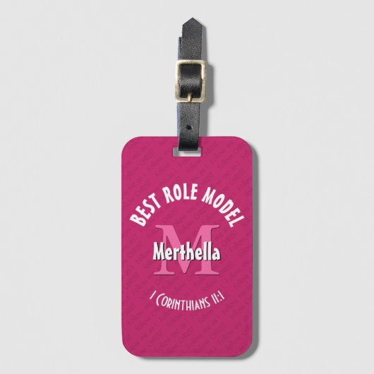 BEST ROLE MODEL Personalisiert Mother Pater PINK Gepäckanhänger (Vorderseite Vertikal)