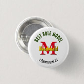 BEST ROLE MODEL Personalisierte Mama Vater Lehrer Button (Vorne & Hinten)
