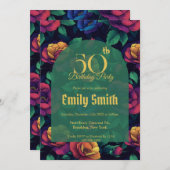 Best Rose Floral Boho Birthday Einladung (Vorne/Hinten)