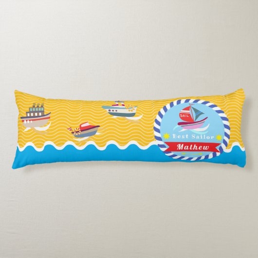 Best Sailor Baby Blue Orange Seitenschläferkissen (Vorderseite)