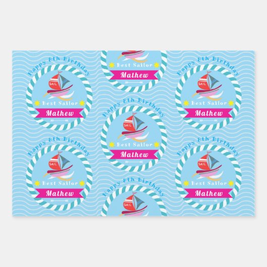 Best Sailor Blue Geschenkpapier Set (Vorderseite)