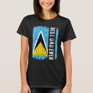 Best Saint Lucian Vater Ever Saint Lucia Flaggen V T-Shirt