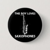 Best Saxophon for Boys Musical Instrument Band Button (Vorderseite)