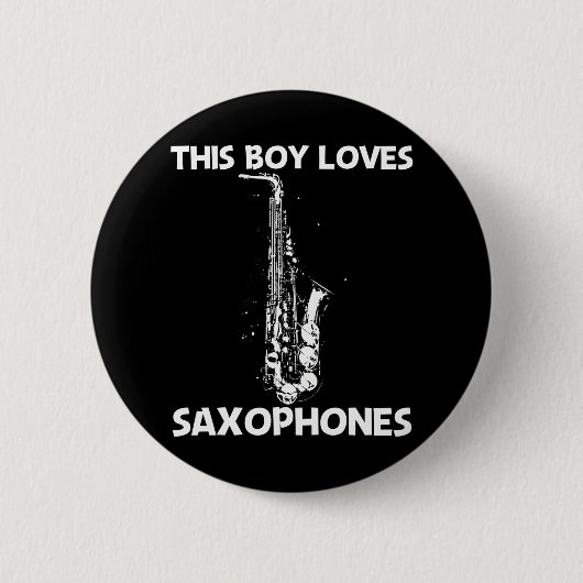 Best Saxophon for Boys Musical Instrument Band Button (Vorderseite)