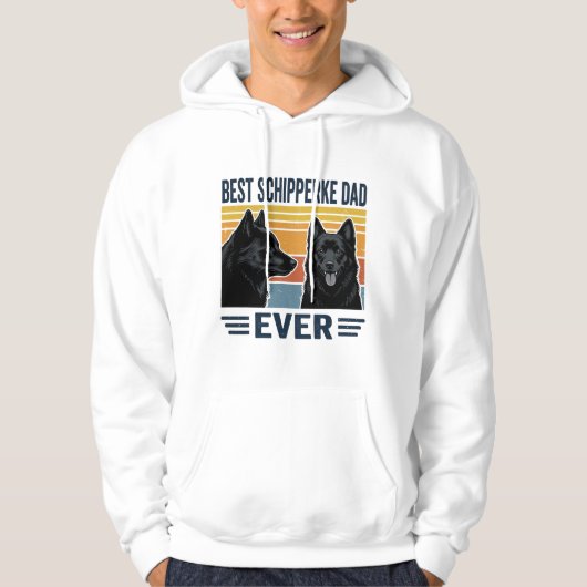 Best Schipperke Dad Ever Retro Dog Vector Design_1 Hoodie (Vorderseite)