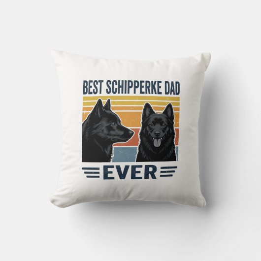 Best Schipperke Dad Ever Retro Dog Vector Design_1 Kissen (Vorderseite)