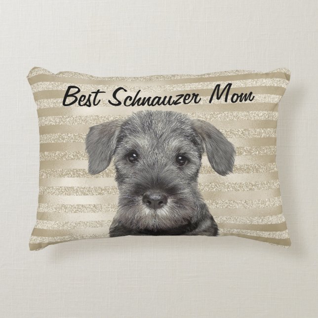 Best Schnauzer Mama Akzent Kissen (Vorderseite)