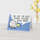 Best School Teacher Bar None - Sheep Puff Karte (Gelbe Blume)