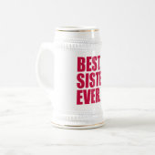 Best. Schwester. Immer.(rosane) Bierglas (Vorderseite Links)