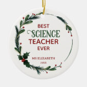 Best Science Teacher Typografy Christmas Wreath Keramik Ornament (Vorne)