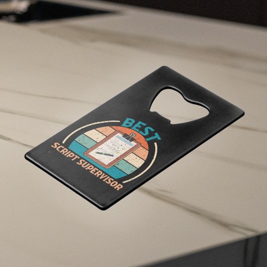 Best Script Supervisor Retro - Crew Geschenk Geldbeutel Flaschenöffner