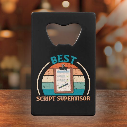 Best Script Supervisor Retro - Crew Geschenk Geldbeutel Flaschenöffner