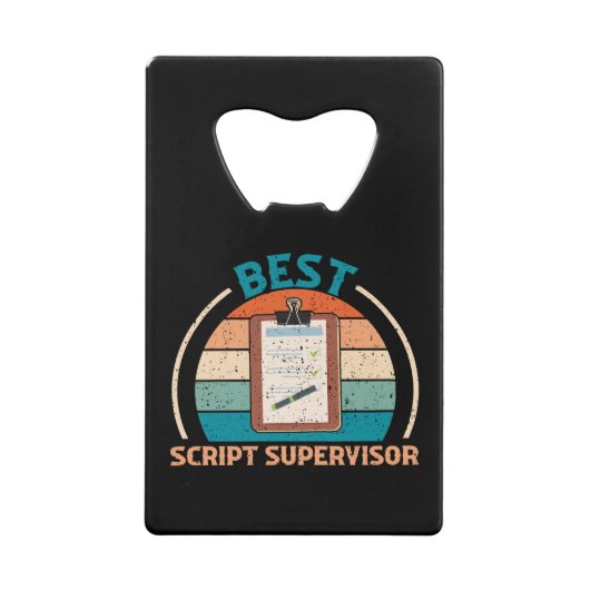 Best Script Supervisor Retro - Crew Geschenk Geldbeutel Flaschenöffner (Vorderseite)