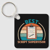 Best Script Supervisor - Retro Style Schlüsselanhä Schlüsselanhänger (Vorderseite)