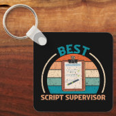 Best Script Supervisor - Retro Style Schlüsselanhä Schlüsselanhänger (Vorderseite)