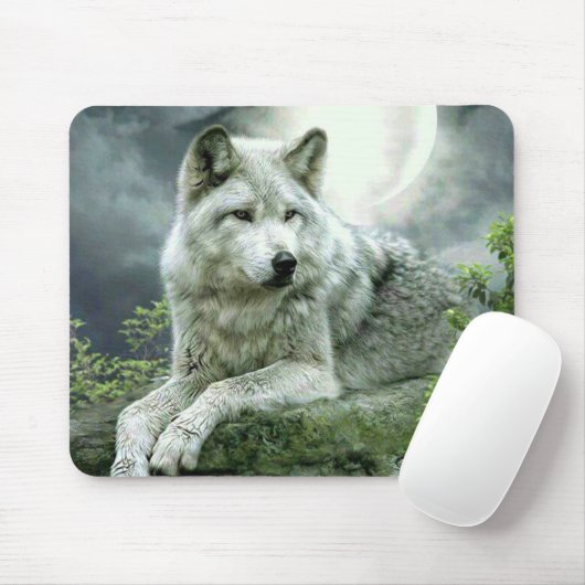 Best Selling Imaginative Wolf Art Illustration Pai Mousepad (Mit Mouse)