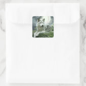 Best Selling Imaginative Wolf Art Illustration Pai Quadratischer Aufkleber (Tasche)