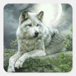 Best Selling Imaginative Wolf Art Illustration Pai Quadratischer Aufkleber