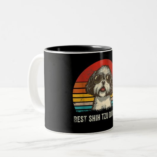 Best Shih Tzu Vater Ever Funny Shih Tzu Vater Gif Zweifarbige Tasse (Vorderseite Links)