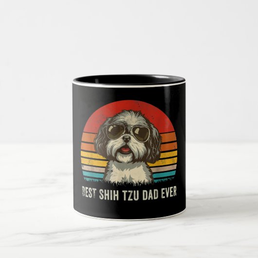 Best Shih Tzu Vater Ever Funny Shih Tzu Vater Gif Zweifarbige Tasse (Mittel)