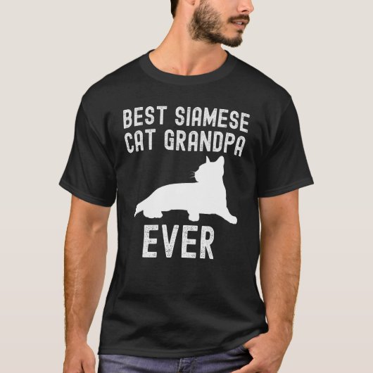 Best Siamese Cat Grandpa Ever Father Day T-Shirt (Vorderseite)