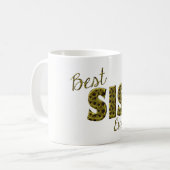 Best Sis Ever Sunblumen Floral Typografy Schwester Kaffeetasse (Vorderseite Links)