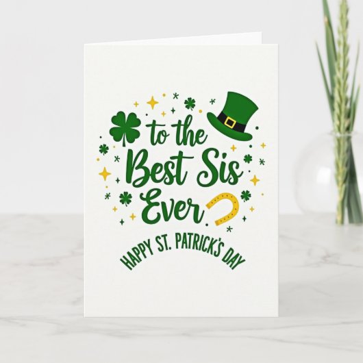 Best Sis St Patricks Day Card Karte (Vorderseite)