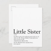 Best Sister Ever Definition Fun Modern Postkarte (Vorne/Hinten)