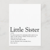 Best Sister Ever Definition Fun Modern Postkarte (Vorderseite)