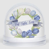 Best Sister Ever Tulip Wreath Thoughtful Gift Schneekugeln (Vorderseite)