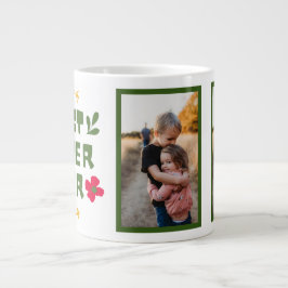 'Best Sister Ever'Yellow Green modern illustrativ Jumbo-Tasse