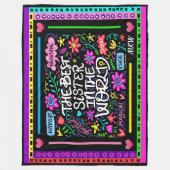 BEST SISTER Fleece Blanket (Vorderseite)