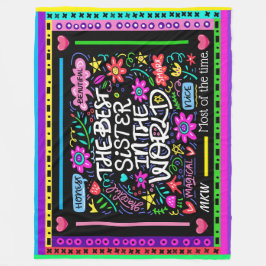 BEST SISTER Fleece Blanket Version 2 Spaß
