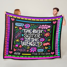 BEST SISTER Fleece Blanket Version 2 Spaß