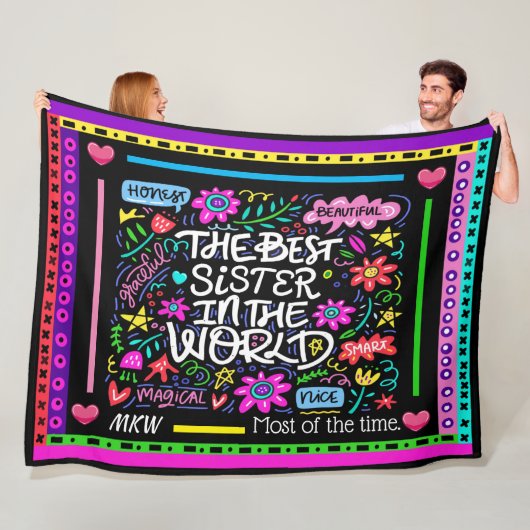 BEST SISTER Fleece Blanket Version 2 Spaß (Beispiel)