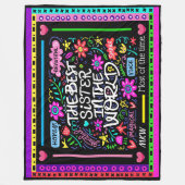 BEST SISTER Fleece Blanket Version 2 Spaß (Vorderseite)