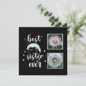 Best Sister Foto Template Flat Card (Stehend Vorderseite)