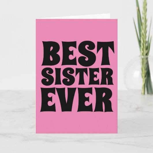 BEST SISTER JE PINK GREETING CARDS KARTE (Vorderseite)