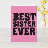 BEST SISTER JE PINK GREETING CARDS KARTE (Gelbe Blume)